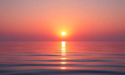 Fototapeta premium A sunset over calm waters.