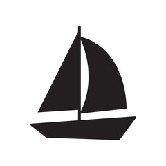 Sail boat for sailing line art vector icon isolated on white background