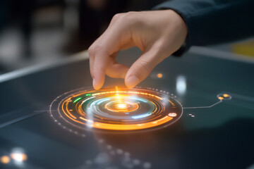 Naklejka premium interactive holographic ar information system