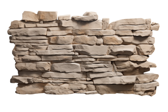 A close up view of a tan colored stone wall with a rough texture and irregular shaped stones showing png