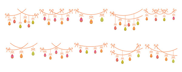 Colorful Easter Egg Hanging Border Decoration Set