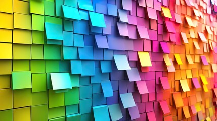 Visual representation of subject categories using color-coded notes and folders