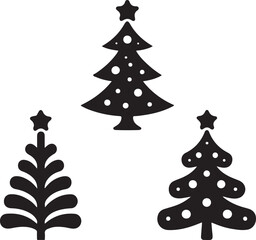 Fototapeta premium set of christmas trees, Christmas tree designs against a clean white background