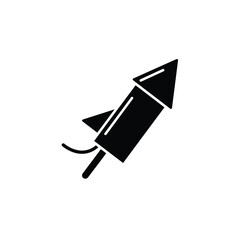 Black Silhouette Icon Of A Rocket Flying Upward With Smoke Trail