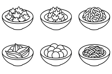 pad thai line art artistic representation of thai cuisine
