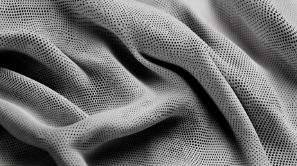 Gray textured fabric folds