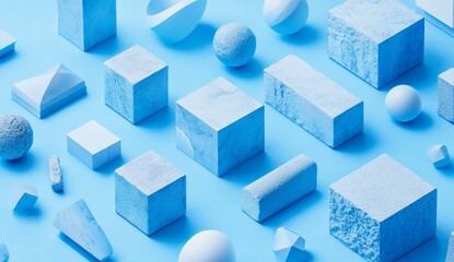 Obraz premium Abstract shapes, light blue background