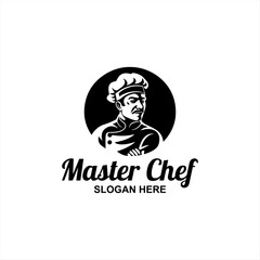 Cook  chef logo or label. Restaurant concept. vector illustration