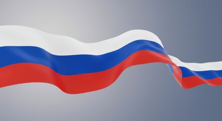Fototapeta premium Waving Russian Federation Flag 3D Render: A Vibrant Display of National Pride