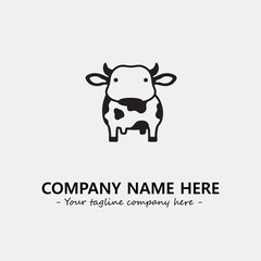 Cow illustration black and white for logo company vector image

