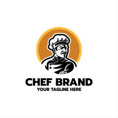 Cook  chef logo or label. Restaurant concept. vector illustration