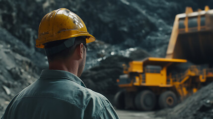 Mining technician monitoring mineral processing equipment at a mining facility. Featuring operation and control
