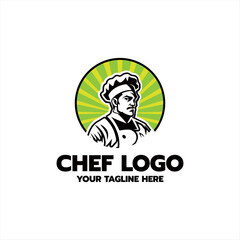 Cook  chef logo or label. Restaurant concept. vector illustration