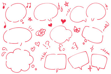 手書き風の吹き出しと漫符セット