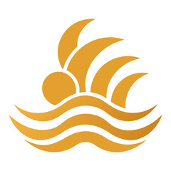 Fototapeta premium Golden Waves Representing Growth, Energy, and Balance Within a Modern Framework