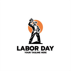 Labor Day Logo vector, Construction, worker logo design template, illustration