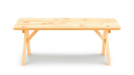 Empty wooden table on white backdrop ideal for product displays and creative presentations