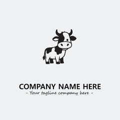 Cow illustration black and white for logo company vector image
