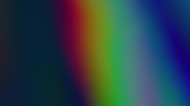 Magnetic abstract structure. Blurred rainbow shadows. Defocused leak multicolor green yellow rays flickers gradient beam lens flare on art light background.