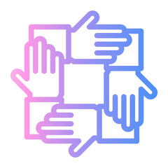 teamwork Line Gradient Icon