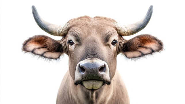 Detailed closeup of cow head exploring the unique nose and facial features of bovine anatomy - Powered by Adobe