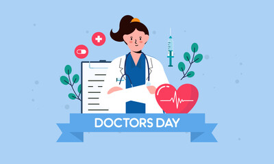 National doctor's day hand drawn background