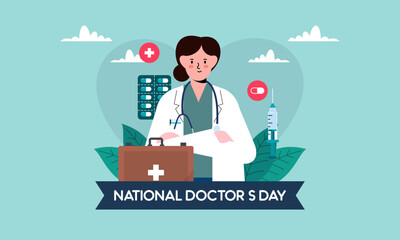 National doctor's day hand drawn background