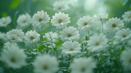Serene White Flowers Soft Focus Nature Photography