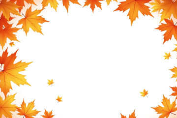 bunch of orange leaves flying in the air