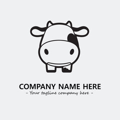 Cow illustration black and white for logo company vector image
