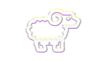 Icon ram is distorted. Glitch. Noise, chromatic aberration, geometric distortion