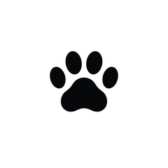 Black And White Paw Print Vector Illustration Animal Footprint Design