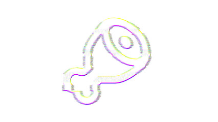 Icon meat is distorted. Glitch. Noise, chromatic aberration, geometric distortion