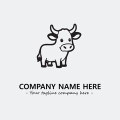 Cow illustration black and white for logo company vector image

