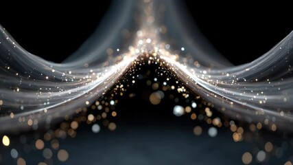 Glittery Black Background with Gold and Silver Lights