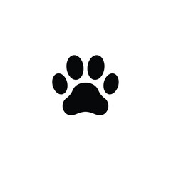 Simple Black Paw Print Illustration Isolated On White Background For Animal Designs