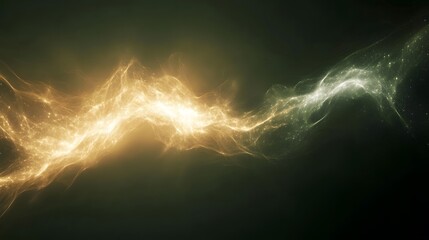 Abstract Particle Clouds in Space with Glowing Points in Cosmic Digital Art