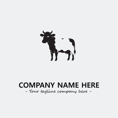Cow illustration black and white for logo company vector image
