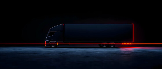 Fototapeta premium Modern Freight Hauler in Low-Light Setting