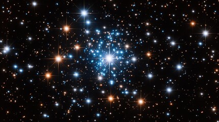 Fototapeta premium Brilliant Blue Star Cluster in Dark Space