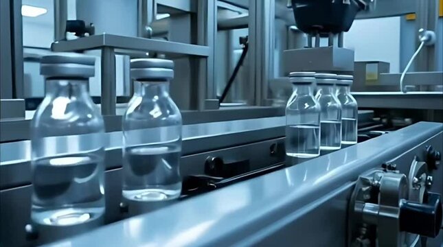 Liquid vaccine machine filled the bottle 