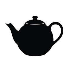 Teapot Silhouette Vector Illustration Classic Kitchen Utensil Design Isolated On White Background