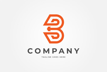 Initial B Logo, letter B with with arrow inside, Usable for Business and logistic Logos, Flat Vector Logo Design Template, vector illustration © Jerry