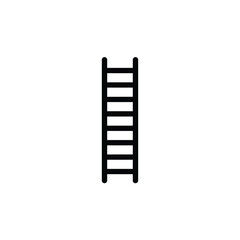 Simple Black Ladder Icon Design For Construction Or Improvement Concepts