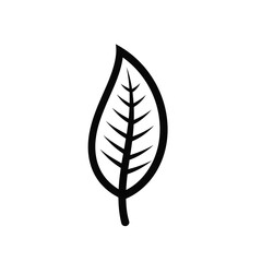 Simple Black And White Leaf Icon Design For Nature And Eco Concepts