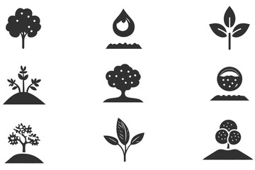 ecology icons set