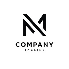 Letter M Line Logo Icon Vector