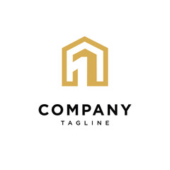 Number 1 Building Logo Icon Vector.