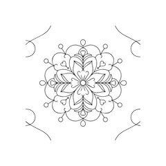 Floral Mandala Outline for Adult Coloring
