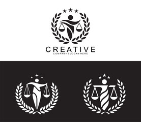 Obraz premium Justice logo concept Law firm logo design Lawyer logo vector template